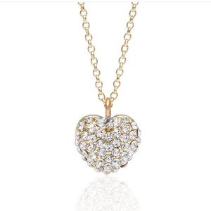 Pavé Crystal Heart Pendant Necklace
